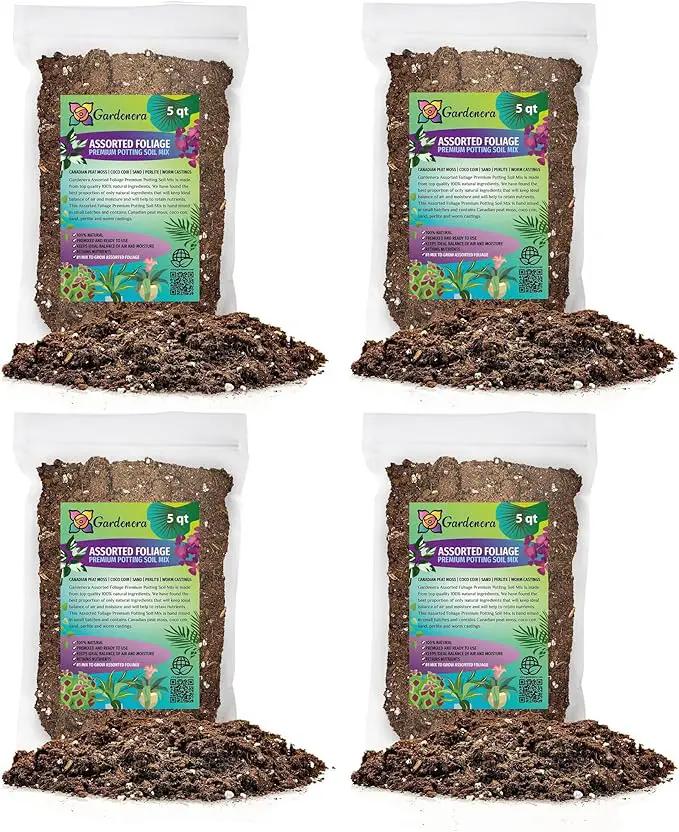Assorted Foliage Potting Mix - High-Performance Formula for Robust Growth and Beautiful Greenery - 20 Quart by GreenHaven Gardens