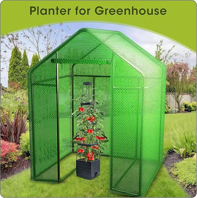 MQFORU Raised Garden Bed, 57" Tomato Planter with Trellis, Tomato Cages for Climbing Vegetables Plant, Self Watering Tomato Support Box for Garden Pots, Use for Patios Greenhouse Indoor Outdoor（1Pc） by GreenHaven Gardens