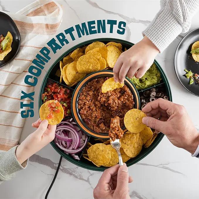 Taco Tuesday Kit - Taco Bar Serving Set for a Party - 30oz Heated Pot, 4 Taco Holders, & Detachable Lazy Susan Tray - Taco Night Fiesta – Unique Couple & Housewarming Gift Set Ideas by GreenHaven Gardens