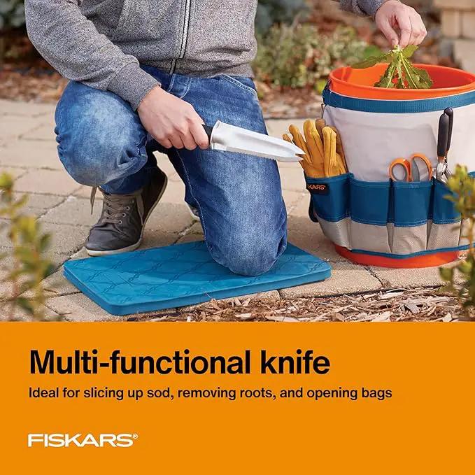 Fiskars Steel Garden Knife, Multi-Purpose Weed Puller Gardening Tool for Planting, Weeding, Digging, and Cultivating with Hanging Hole by GreenHaven Gardens