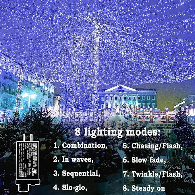 KNONEW 197FT 500 LED Christmas Lights Outdoor String Lights 8 Modes & Memory Fairy Light Plug in Waterproof LED String Lights for Xmas Yard Tree Wedding Party Holiday Decorations (Blue) by GreenHaven Gardens