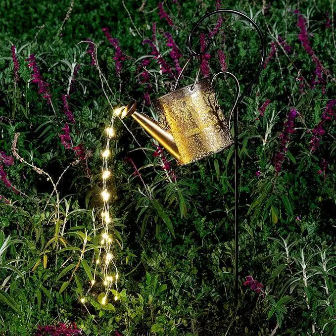 Solar Lights Outdoor Garden Decor, Large Waterproof Watering Can Landscape Lights Outside Decorations for Yard Front Porch Patio Backyard Gardening Gift for Mom Grandma Women Birthday by GreenHaven Gardens