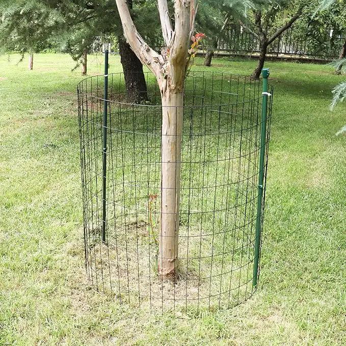 Black PVC Coated Welded Wire Fence 24 Inch x 50 Foot, 2 Inch x 4 Inch 15GA, Garden Border Fencing Roll Vinyl Coating Metal Wire Mesh Hardware Cloth for Yard Vegetable Plant Protection by GreenHaven Gardens