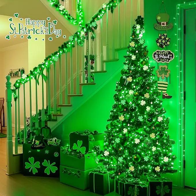 JMEXSUSS Green Lights for St Patrick's Day Decoration, 200 LED Green Christmas Lights Clear Wire, Connectable Green String Lights Indoor Outdoor for Spring Tree Garden St. Patricks Day Decor by GreenHaven Gardens