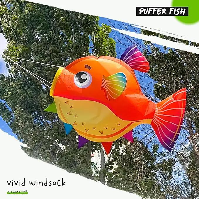 emma kites Puffer Fish Windsock Hanging Décor for Garden Backyard Balcony Porch Party Campsite Decoration 29-INCH by GreenHaven Gardens