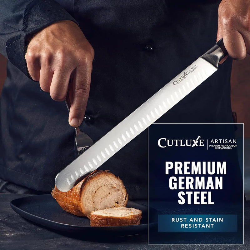 Cutluxe BBQ Carving Knife Set – Brisket Slicing and Boning Knife for Meat Cutting – Professional Knife with Razor Sharp German Steel, Full Tang, Ergonomic Handles – Artisan Series by GreenHaven Gardens