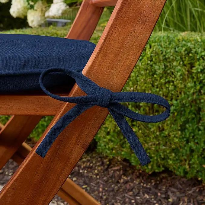 Arden Indoor/Outdoor Foam Seat Pad, 2 Pack, 17 x 16, Patio Cushion, Water Repellent, Fade Resistant, Foam Cushion Sapphire Blue Leala by GreenHaven Gardens