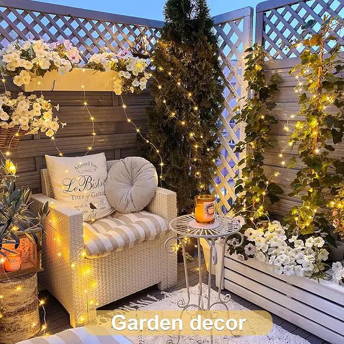 JMEXSUSS 2 Pack Solar String Lights Outdoor Waterproof, Each 33FT 100 LED Warm White Christmas Lights, Waterproof 8 Modes Copper Wire Solar Fairy Light for Outside Patio Tree Yard Garden Decorations by GreenHaven Gardens