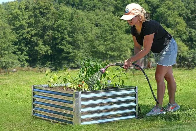 Arrow Sheds GrowIT Galvanized Steel Raised Flower and Plant Bed for The Garden or Greenhouse, 36" x 36" x 17" by GreenHaven Gardens