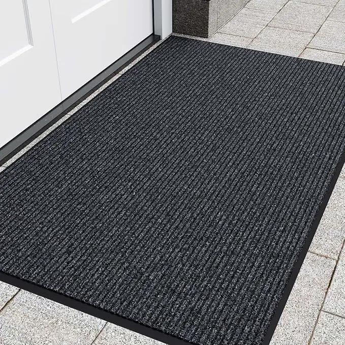 Front Door Mat, 72" x 48" Heavy Duty Indoor Outdoor Entrance Mat for Commercial Entryway, Welcome Durable Non-Slip Rubber Backing, Low-Profile for Entry, Gray by GreenHaven Gardens