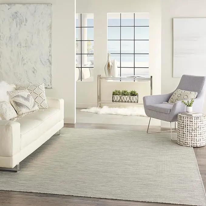 Nourison Home Positano 9' x 12' Light Grey Modern Indoor/Outdoor Rug Polypropylene by GreenHaven Gardens