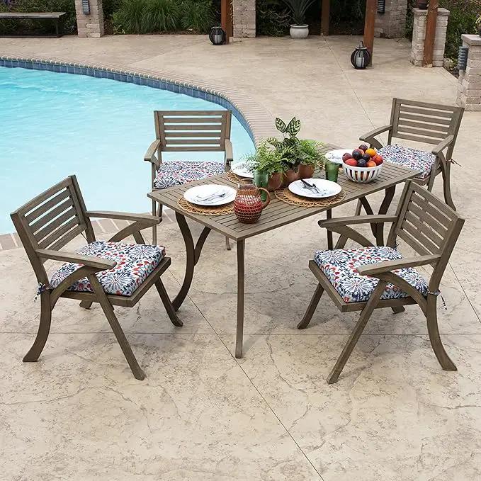 Arden Indoor/Outdoor Seat or Rocking Chair Cushion, 19 x 18, Water Repellent, Rain Proof, Fade Resistant Cushion for Rocking or Dining Chairs Clark Blue by GreenHaven Gardens