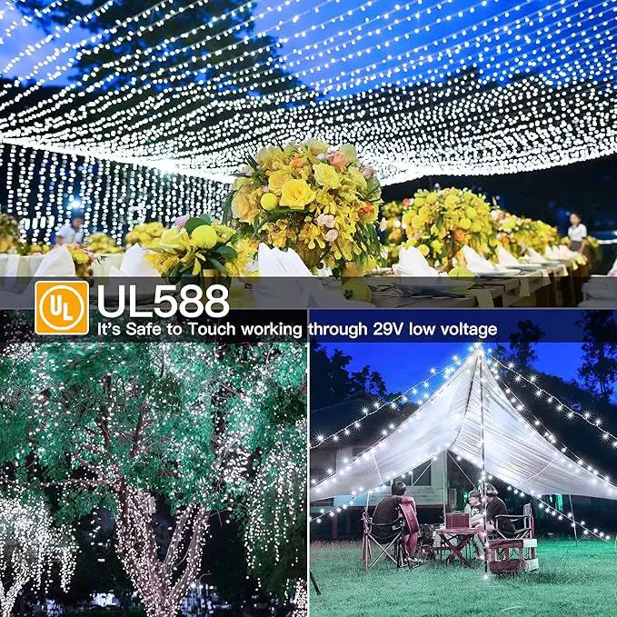 Ollny Outdoor String Lights 800LED 262FT, Cool White Waterproof Fairy Light with Remote Plug in, 8 Modes Timers Dimmable Christmas Lights for Outside Indoor Bedroom Patio Camping Garden by GreenHaven Gardens