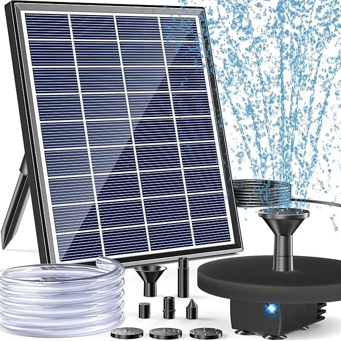 POPOSOAP Solar Water Fountain Pump for Bird Bath, 6W Outdoor Solar Bird Bath Fountain Pump with DIY Tubing for Bird Bath, Ponds, Garden and Fish Tank by GreenHaven Gardens