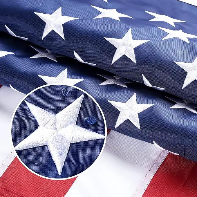 American Flag 20x30 Outside, US Flags for Outdoor Indoor, Heavy Duty Durable, Deluxe Embroidered Stars, Brass Grommets, Sewn Stripes, Vivid Color, Fade Resistant and waterproof by GreenHaven Gardens