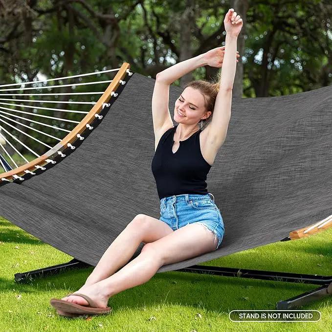 SUNCREAT Hammocks Portable Double Outdoor Hammock, 450lbs Capacity, Quick Dry 2 Person Hammock with Carrying Bag, Dark Gray by GreenHaven Gardens