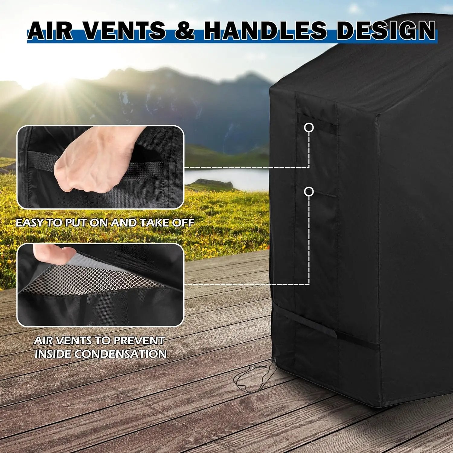 Grill Cover for Traeger Woodridge Pellet Grill TFB86MLH, Outdoor Griddle Cover for Traeger Pellet Smoker Grill, Waterproof BBQ Grill Cover for All Weather by GreenHaven Gardens