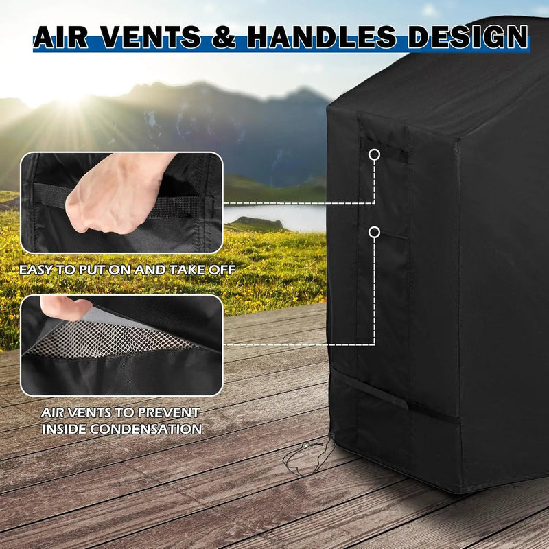 Grill Cover for Traeger Woodridge Pellet Grill TFB86MLH, Outdoor Griddle Cover for Traeger Pellet Smoker Grill, Waterproof BBQ Grill Cover for All Weather by GreenHaven Gardens