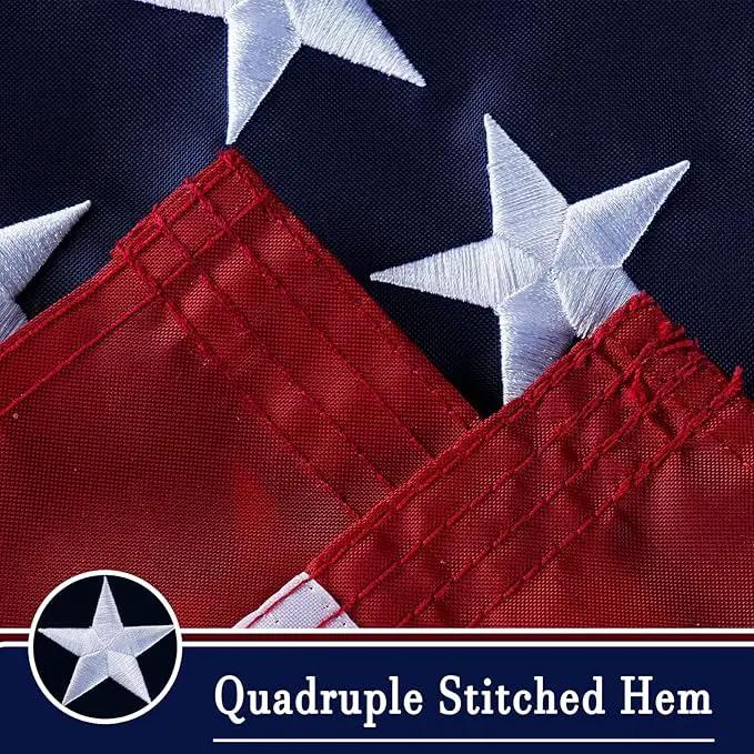 AZCOVER American Flag 10x15 FT Us Flag for Outside 100% in USA Heavy Duty Nylon American Flags for Outdoor with Embroidered Stars Sewn Stipes and Brass Grommets All Weather Lasting United States Flag by GreenHaven Gardens