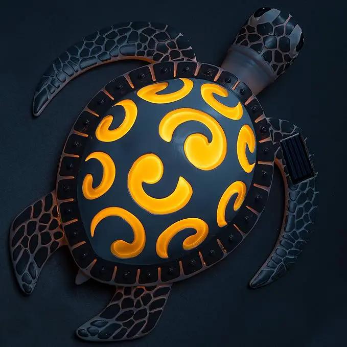 VP Home Tribal Sea Turtle Solar Powered Outdoor Decor Garden Light with LED Glowing Shell Great Addition for Your Garden, Decorations for Outside Patio Lawn Yard by GreenHaven Gardens