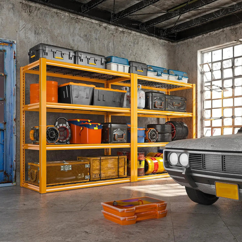 REIBII 40" W Garage Shelving 2240 LBS Storage Shelves Adjustable Heavy Duty Shelving 4 Tier Metal Shelves for Storage 59.5"H Metal Shelf for Pantry Basement Warehouse 40"W × 19.5"D × 59.5"H, 2 Pack by GreenHaven Gardens