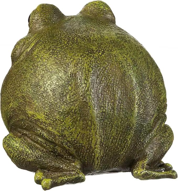 Evergreen Cute Portly Frog Outdoor Statue and Secret Key Holder | Weatherproof and Outdoor Safe | Garden Sculpture | Porch Garage or Patio Home Decor | 6 Inches Tall by GreenHaven Gardens