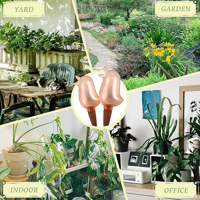 4 Pack Self Watering Spikes,Indoor Plant Watering Globes,Bird Shape Automatic Irrigation Spikes,Self-Watering Terracotta Spike,Plant Watering Devices(Red) by GreenHaven Gardens