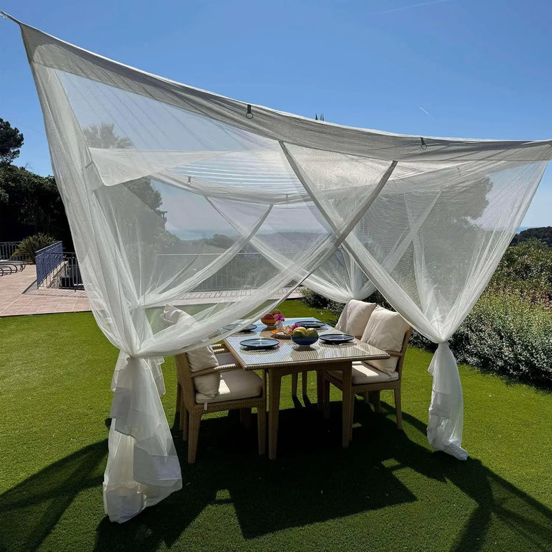 Mosquito Net for Patio 11.5 x 8.2 FT | Very Large Sizes & Fabric Designed for Outdoors | Insect House Screen Netting for Gazebo, Porch & Garden Terrace | White Outside Canopy Bug Protection by GreenHaven Gardens