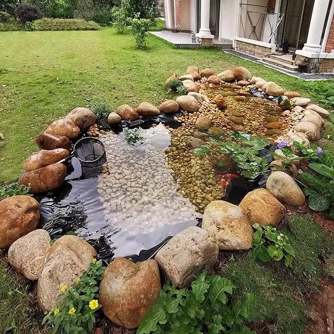 10 x 15 FT Pond Liner, 20 Mil Fish Pond HDPE Liner, Pond Liners for Outdoor Ponds, Koi Ponds, Garden Fountain, Waterfall by GreenHaven Gardens