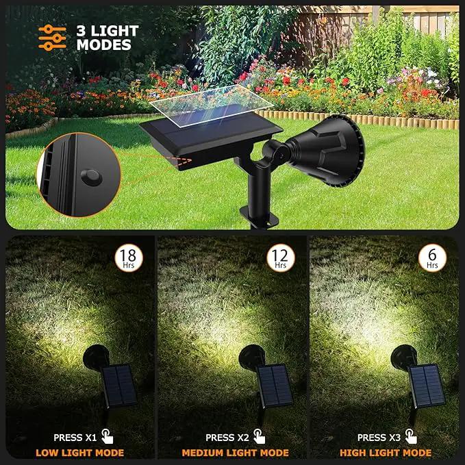 Solar Spot Lights Outdoor, 21 LEDs Brightness Solar Outdoor Lights IP67 Waterproof, 2-in-1 Adjustable Outdoor Lights Solar Powered for Yard Trees Patio Pathway Yard Flag - Cool White(6 Pack) by GreenHaven Gardens