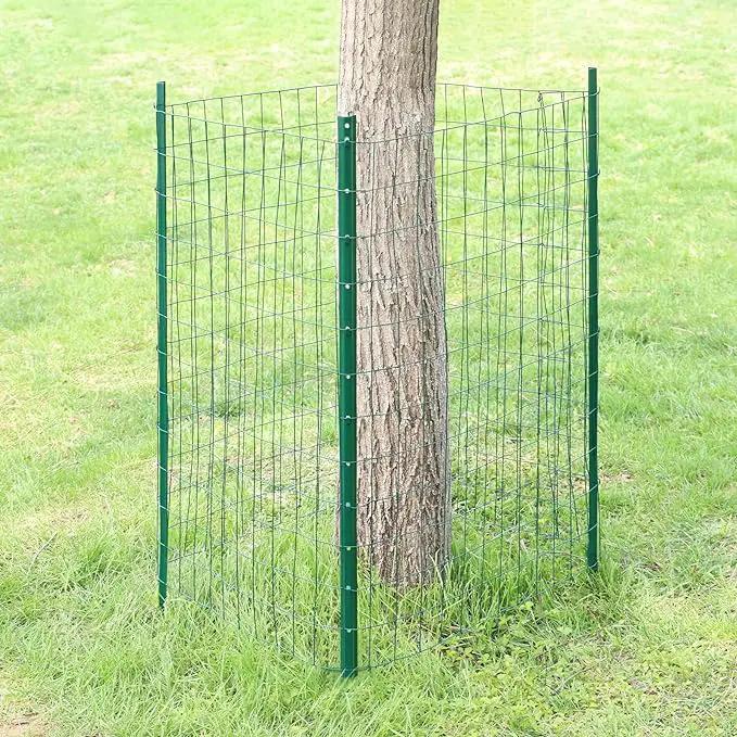 Green PVC Coated Welded Wire Fence 24 Inch x 25 Foot, 2 Inch x 3 Inch 16GA, Garden Border Fencing Roll Vinyl Coating Metal Wire Mesh for Yard Vegetable Plant Protection Poultry Netting by GreenHaven Gardens