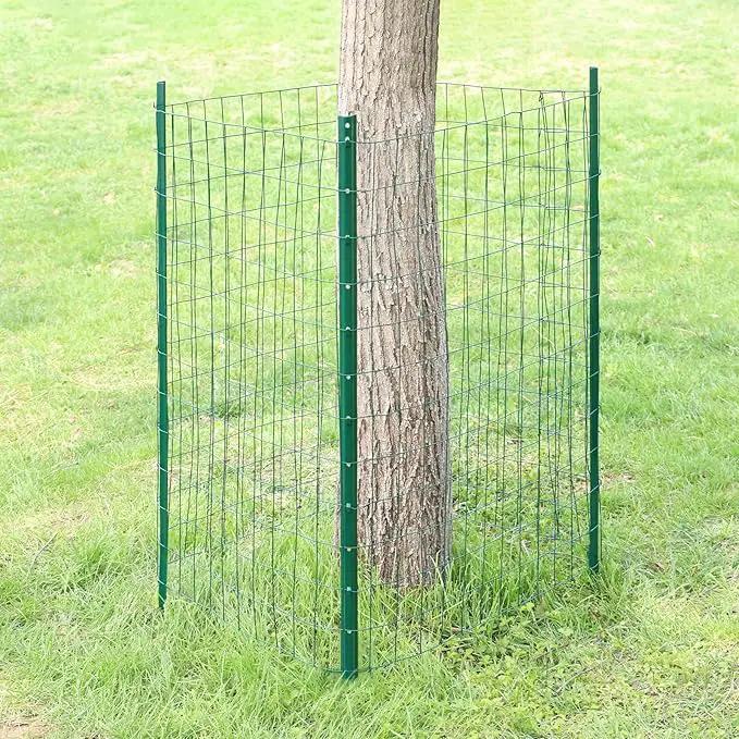 Green PVC Coated Welded Wire Fence 48 Inch x 25 Foot, 2 Inch x 3 Inch 16GA, Garden Border Fencing Roll Vinyl Coating Metal Wire Mesh for Yard Vegetable Plant Protection Poultry Netting by GreenHaven Gardens