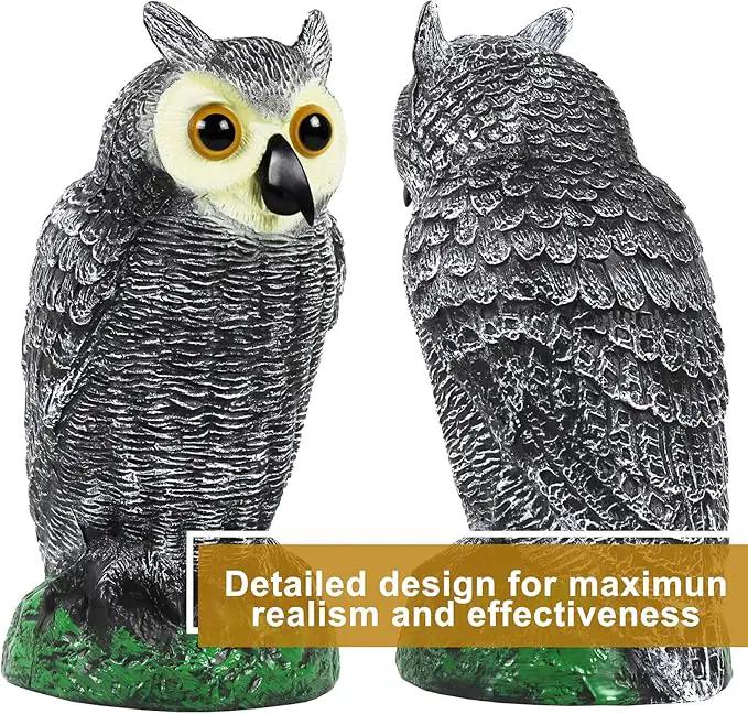 Galashield Owl Decoy to Scare Birds Away | Plastic Owls to Scare Birds Away | Owl Statue for Garden & Outdoors by GreenHaven Gardens