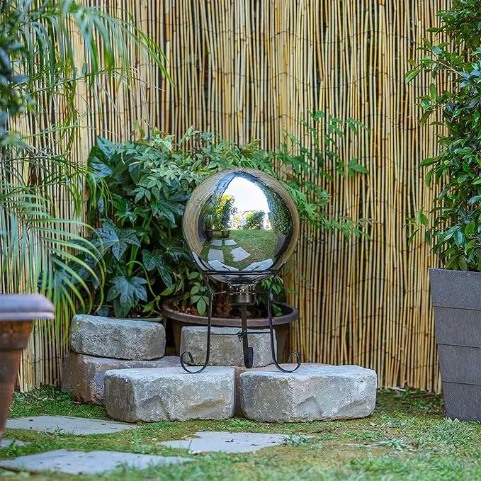 Alpine Corporation 10" Diameter Indoor/Outdoor Glass Gazing Globe Yard Decoration, Silver by GreenHaven Gardens