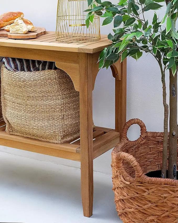 Cambridge Casual Indonesian Teak Auburn Outdoor Console Table, Natural by GreenHaven Gardens