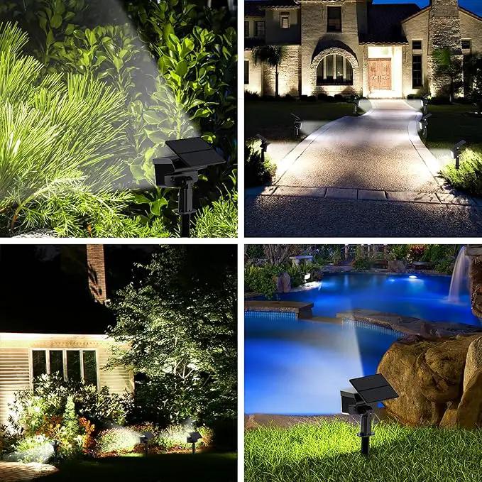 WELALO Solar Spot Lights Outdoor, [2 Pack/3 Modes] Solar Landscape Spotlights, Adjustable Solar Powered Security Lights, IP65 Waterproof Wall Lights for Walkway, Yard, Garden, Driveway (Cool White) by GreenHaven Gardens