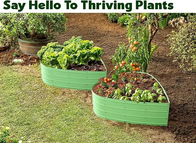 Galvanized Raised Garden Beds Outdoor // Planter Raised Beds for Gardening, Vegetables, Flowers // Large Metal Garden Box (Light Green) // Tool-Free Assembly by GreenHaven Gardens
