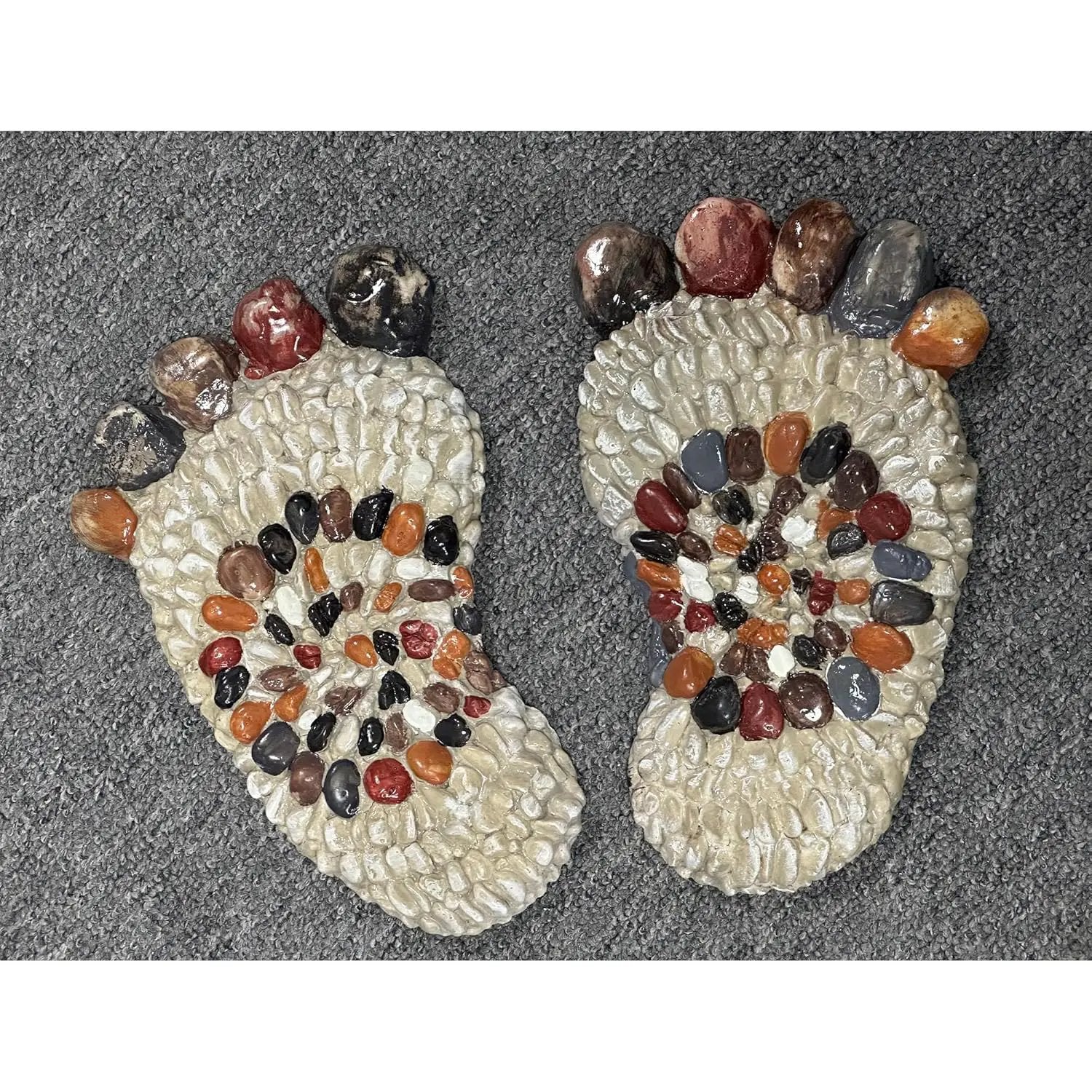 Outdooor Stepping Stones - Decorative Garden Stones for Patio, Deck, Garden or Sidewalk Faux Cobblestone Stepping Stones (Set of 2#B by GreenHaven Gardens