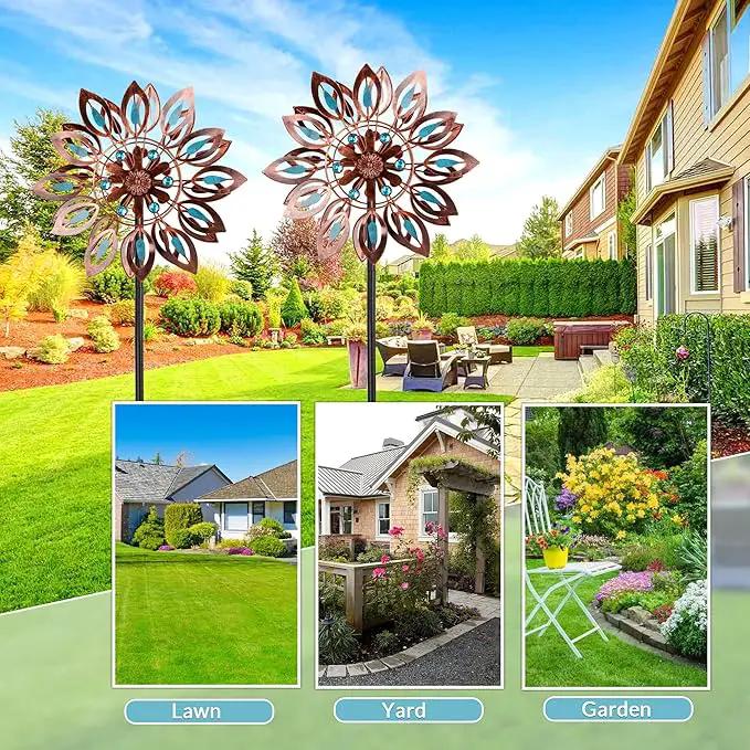 Wind Spinners for Outdoor Yard Decor, 360 Degrees Swivel Outdoor Metal Wind Spinner, 62" Wind Sculptures Garden Decor for Patio Lawn Yard by GreenHaven Gardens