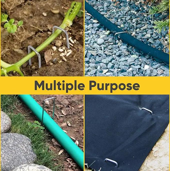 USA Made 20 Pack Landscape Staples 6 inch 11 Gauge Garden Stakes Galvanized Steel | Yard Stakes for Decorations Weed Barrier Fabric | Ground Stakes for Gardening | Fence Stakes Landscape Pins by GreenHaven Gardens