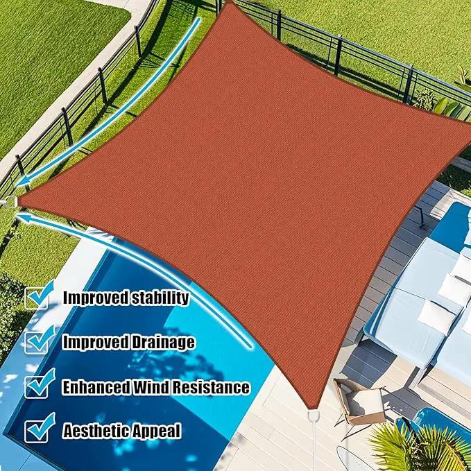 Amagenix Sun Shade Sail 8X24 Curved Edge Outdoor Shade Canopy Rust Red Breathable 95% UV Block Shade Cloth for Patio Garden Backyard (We Make Custom Size) by GreenHaven Gardens