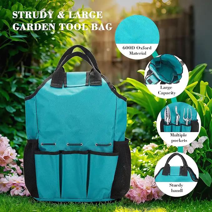 FiveJoy Garden Tool Set, 11 PCS Aluminum Gardening Hand Tools with Tote Bag, Ergonomic Handle, Gift for Women, Men, Mom, Dad, Garden Starter Kit by GreenHaven Gardens