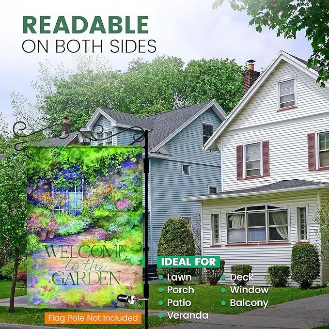 Spring Garden Flags 12.x18 Double Sided - Floral Garden Flag Printed in Premium Polyester - Seasonal House Welcome Banner for Outdoor, Yard, Lawn, Deck, and Patio - Suits Standard Flag Poles by GreenHaven Gardens