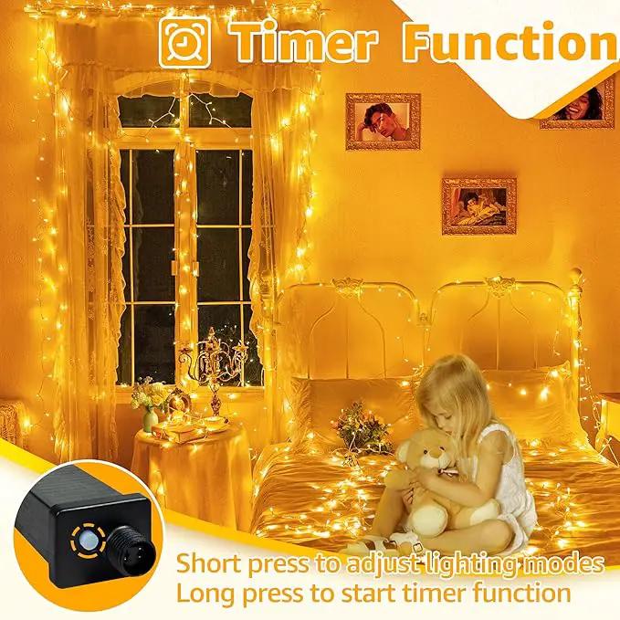 Ollny 120LED 40FT String Lights, Waterproof Connectable Fairy Lights with Timer 8 Modes, Warm White Plug in Christmas Light for Indoor Outdoor Patio Party Bedroom Classroom Decor by GreenHaven Gardens