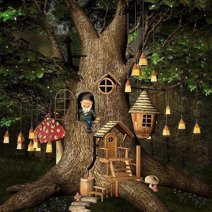 Thyle 4 Pieces Elf Out The Door Tree Hugger Garden Statue Gnome Resin Gnome Figurine Hanging Inappropriate Garden Gnomes Tree Gnome Decoration Tree Faces Decor Outdoor for Patio Lawn Ornament by GreenHaven Gardens