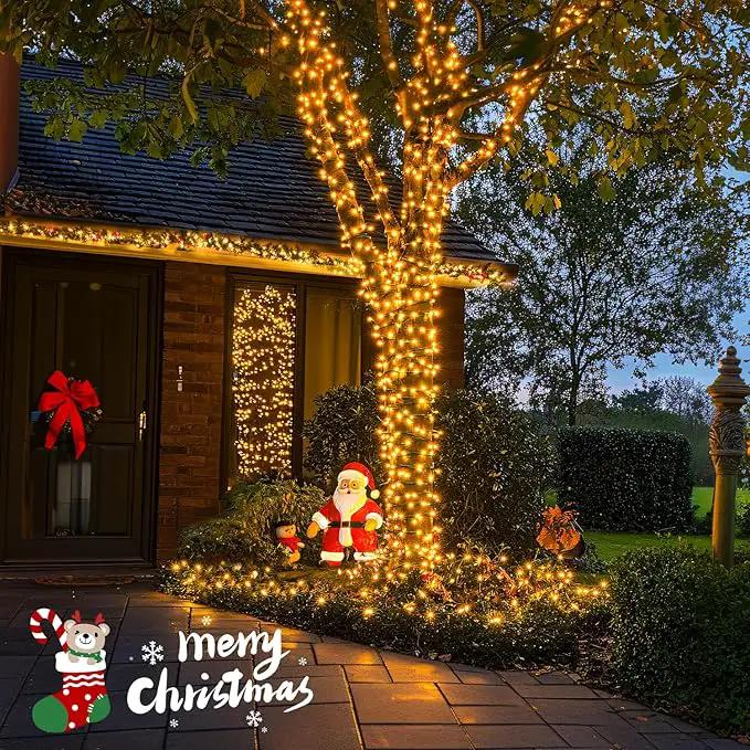 JMEXSUSS 2 Pack Solar String Lights Outdoor Waterproof, Each 33 FT 100 LED Solar Tree Lights Outdoor for Outside Tree Christmas Garden Patio Decor（Warm White） by GreenHaven Gardens