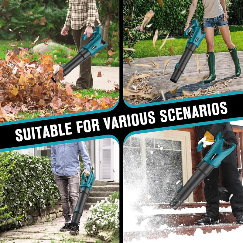 Cordless Leaf Blower Up to 500CFM Compatible with Makita 18V Battery (Tool Only), Electric Leaf Blower Cordless with 5 Speed Modes, Handheld Battery Powered Leaf Blowers for Lawn Care by GreenHaven Gardens