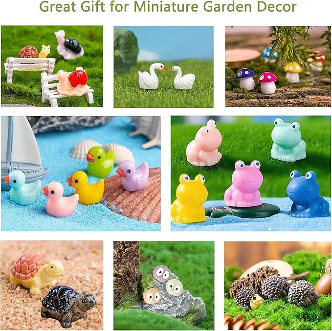 100 Pcs Mini Resin Animals Mini Duck Frog Mushroom Figures Model Kit for Miniature Garden Fairy Garden Dollhouse Decoration and Creative DIY by GreenHaven Gardens