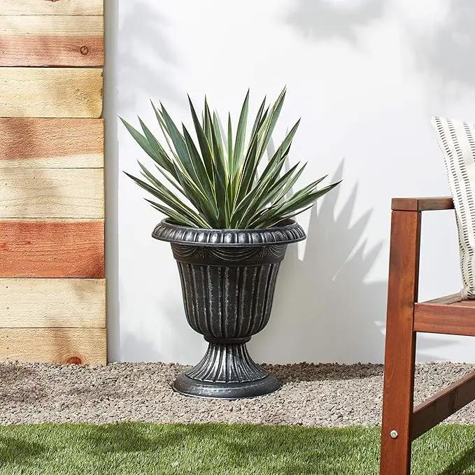 Classic Traditional Plastic Urn Planter Indoor/Outdoor by GreenHaven Gardens