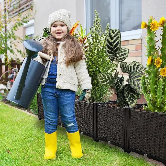 Large Planters for Outdoor Plants pots Elevated Garden Boxes Raised Garden Bed Garden Patio Balcony Deck to Planting Flowers Vegetables Tomato and Herbs by GreenHaven Gardens